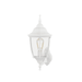 Hampton Bay Kinglet 19.7 in. 1-Light White Hardwired Outdoor Wall Lantern Sconce with Clear Glass (1-Pack)