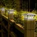 Up to 50% off HRERSOM Solar Pillar Light Coffee Color Pillar Light Outdoor Decorative Fence Light Garden Pillar Light Wall Light Solar Garden Lights on Clearance