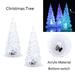 Aufmer Acrylic Lighted Christmas Tree 12*6.5cm Colorful LED Night Light Xmas Table Top Holiday Decoration Color Changing Light Up Glitter Tabletop Figurine for Party Props (Battery Not Included)