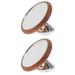 2 Count Coffee Reflector Espresso Machine Mirror Rotating Maker Viewing Italian Wooden