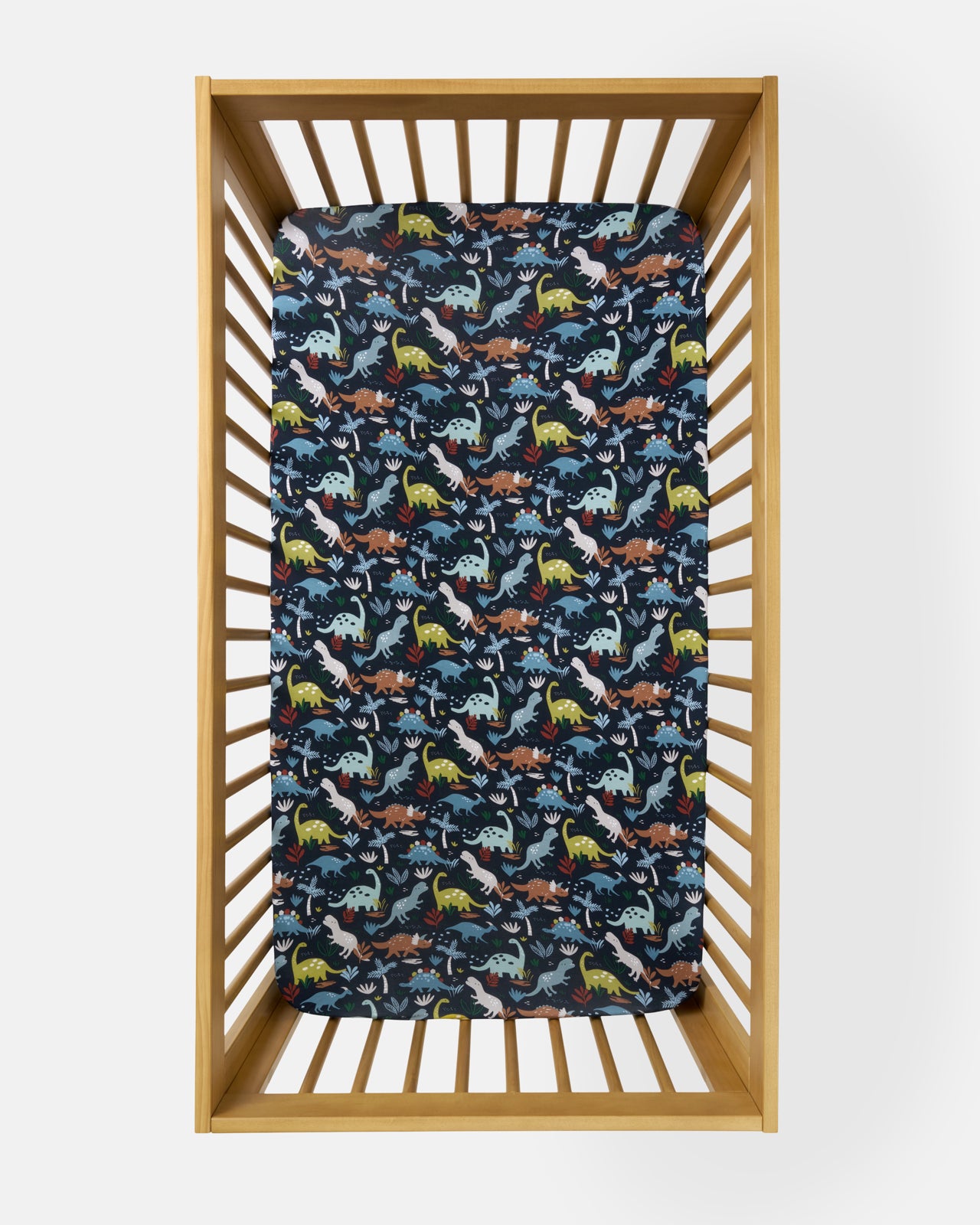 Jurassic Jungle Navy Fitted Crib Sheet - Standard