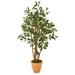 Nearly Natural 53in. Ficus Artificial Tree in Terracotta Planter