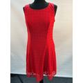 F&f Red Lace Dress Summer Red Dress Red Size: 14