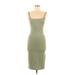 Zara Casual Dress - Bodycon Square Sleeveless: Tan Print Dresses - Women's Size Medium