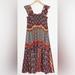 Anthropologie Dresses | Corey Lynn Calter Anthropologie Doriane Tiered Square Neck Midi Dress Womens Xs | Color: Brown/Red | Size: Xs