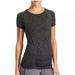 Athleta Tops | Athleta Fastest Track Tee Ruched Black Gray Space Dye 721647 Size Small | Color: Black/Gray | Size: S