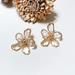 Anthropologie Jewelry | Crystal Flower Stud Earrings M268 | Color: Gold | Size: Os
