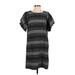 Moon River Casual Dress - Shift: Gray Stripes Dresses - Women's Size Small