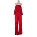 Zara Jumpsuit Off The Shoulder Long sleeves: Red Solid Jumpsuits - Women's Size X-Small