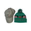Disney Accessories | Bundle Disney Parks Mickey Mouse Winter Hat Beanie & Green Baseball Cap Hat | Color: Green | Size: Os
