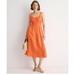 J. Crew Dresses | J.Crew $198 Smocked Midi Dress In Linen Orange Size S Br467 | Color: Orange | Size: S