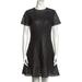 Michael Kors Dresses | Michael Kors Faux Leather Crew Neck Mini Dress | Color: Black | Size: 2