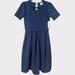 Lularoe Dresses | Lularoe Women’s Navy Blue Amelia Short Sleeve Dress Size Small Nwt | Color: Blue | Size: S