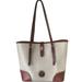 Dooney & Bourke Bags | Dooney & Bourke Weave Tote Tan Leather Trim Logo | Color: Brown/Cream | Size: Os