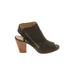 Paul Green Heels: Green Print Shoes - Women's Size 6 - Open Toe