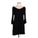 Doublju Casual Dress - Sweater Dress: Black Solid Dresses - Women's Size Large