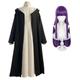 Frieren Beyond Journey's End Anime Fern Cosplay Costume Wig Cloak Coat Dress Casual Wearing Christmas New Year Gift Costume with Wig, XXL