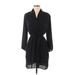 Bar III Casual Dress - Wrap: Black Dresses - Women's Size Medium