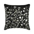 The HomeCentric Black Cushions Cover 35x35 cm (14x14 inch), Rhinestones and Crystals Decorative Square Throw Pillow Covers for Sofa Chair Living Room, Floral Silk Pillowcase - Black Crystal Garden