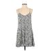 Sanctuary Cocktail Dress - Mini V Neck Sleeveless: Gray Dresses - Women's Size Small