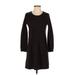J.Jill Casual Dress Crew Neck 3/4 sleeves: Black Color Block Dresses - Women's Size X-Small Petite