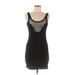 Moda International Casual Dress - Mini Scoop Neck Sleeveless: Black Solid Dresses - Women's Size Medium