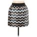 Ya Los Angeles Casual Skirt: Silver Chevron/Herringbone Bottoms - Women's Size Large