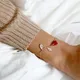 Bracelet à breloques fleur rose pour femme bracelets de document en argent rouge bijoux à portée
