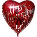 The Holiday Aisle® PMU Valentine’s Day Heart Shaped Red & Silver 34 Inch Mylar-foil Balloon Valentine's Day 5/pkg | 6 H x 9 W x 0.5 D in | Wayfair