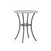 Winston Porter Hobscheid Round 24" Outdoor Bistro Table Glass/Wicker/Rattan in Gray | 28 H x 24 W x 24 D in | Wayfair