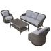 Red Barrel Studio® 4-piece Wicker Sofa Set in Brown/Gray | 34.75 H x 77.75 W x 33.75 D in | Outdoor Furniture | Wayfair