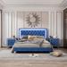 Brayden Studio® Briea Queen Upholstered Platform Configurable Bedroom Set Upholstered in Blue | 44.5 H x 64 W x 83.7 D in | Wayfair