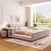 Latitude Run® Justiniana Platform Storage Bed Upholstered/Velvet in Pink | 29 H x 73 W x 85 D in | Wayfair FEEFB0D673FF42919D17564B71E4F41B