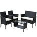 Winston Porter Rahiem 4 - Person Outdoor Seating Group w/ Cushions in Black | Wayfair 5C1A5C37436E44E2A07D537B4B806FF5