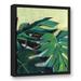 Bay Isle Home™ Big Leaves Framed On Canvas Print Canvas in Green | 21.75 H x 17.75 W x 1.75 D in | Wayfair FD599FA377454492A1376824F40A8975