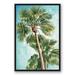 Bay Isle Home™ Tropical Palm Trees Framed On Canvas Print Canvas in Blue/Green | 37.75 H x 25.75 W x 1.75 D in | Wayfair