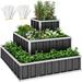 Arlmont & Co. Saulean 3 Tiers Square Stackable Raised Garden Bed Metal in Gray | 24 H x 48 W x 48 D in | Wayfair 0C90ABBFF61042FE973B7FF8DCE5254B