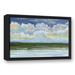 Highland Dunes Colorful Coast Landscape Framed On Canvas Painting Canvas in Blue/Green | 13.75 H x 19.75 W x 1.75 D in | Wayfair