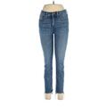 Madewell Jeggings - Mid/Reg Rise Skinny Leg Boyfriend: Blue Bottoms - Women's Size 28 - Medium Wash