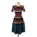 Lularoe Casual Dress - Midi: Teal Print Dresses - New - Women's Size Small