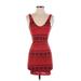 Torn by Ronny Kobo Casual Dress - Mini: Red Aztec or Tribal Print Dresses - Women's Size Small