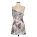Nasty Gal Inc. Casual Dress - A-Line Cowl Neck Sleeveless: Gray Print Dresses - New - Women's Size 6