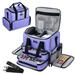 Nail Polish Organizer Holds 80 Bottles and a Nail Lamp Nail Polish Case with 2 Removable Bags and Tools Storage Pockets(Puprle)-JK379