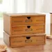 Wood Jewelry Organizer Storage Box W/Drawers Cosmetic Cabinet 2 Layers