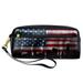 OWNTA Vintage Bronx-New York City American Flag Pattern Stylish PU Leather Pencil Bag - 20.5x5x8.5cm/8.1x2x3.3in - Makeup Pouch for Daily Essentials