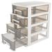 4 PCS Storage Shelves Multi-layer Storage Shelf Stylish Design Marble Makeup Organizer Drawer Type Closet Work