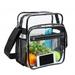 Extra Large Clear Cosmetic Makeup Bag Transparent Tote Shoulder Bag Clear Toiletry Carry Pouch Makeup Artist Bag Diaper Bag (Black)