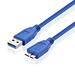 USB 3.0 Cable - Micro-B to Type A (15 FT) Type A-Male to Micro B Male Adapter Converter Extension Gold Plated SuperSpeed USB Connector Port Plug Wire Cord - Blue