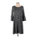 Gap Casual Dress - A-Line Scoop Neck 3/4 sleeves: Gray Marled Dresses - Women's Size X-Small