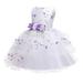 NIUREDLTD 2-10Y Kid Children Girl Sleeveless Floral Embroidered Tulle Ball Gown Princess Prom Dress Outfits Clothes